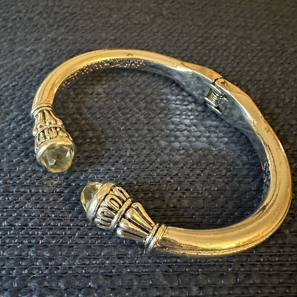 Yellow Topaz Wrap Bangle Diamonds - Picture 6 of 7